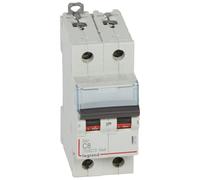 Legrand 407781 Disjoncteur DX³6000 10kA arrivée haute et départ bas à vis, 2P, 230V~ à 400V~, 8A, courbe C, 2 modules