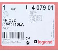 Legrand Disjoncteur DX3 407901 - tétrapolaire 32 A Courbe C 6/10 kA 4P bornes à vis