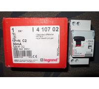LEGRAND 410702 DISJONCTEUR DIFFERENTIEL 2POLES 2A 30mA TYPE AC 2AMPERE PC.6KA.