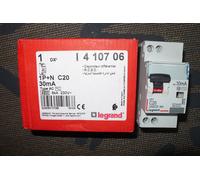 LEGRAND 410706 DISJONCTEUR DIFFERENTIEL 2 PÔLES 20A 30mA TYPE AC, 20AMPERES DX3