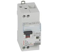 Legrand 410855 Disjoncteur différentiel monobloc DX³6000 10kA arrivée haute et départ bas à vis, U+N 230V, 16A typeF, 30mA