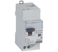 Legrand 410872 Disjoncteur différentiel monobloc DX³6000 10kA arrivée haute automatique départ bas vis, U+N 230V, 20A typeF, 30mA