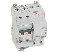 Legrand 411173 Disjoncteur différentiel monobloc DX³6000 10kA arrivée haute et départ bas à vis, 2P, 230V à 400V, 20A typeAC, 300mA