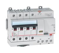 Legrand 411192 Disjoncteur différentiel monobloc DX³6000 10kA arrivée haute et départ bas à vis, 4P, 400V, 63A typeAC, 30mA