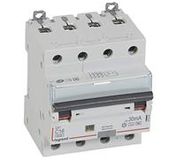 Legrand 411244 Disjoncteur différentiel monobloc DX³6000 10kA arrivée haute et départ bas à vis, 4P, 400V, 16A typeF, 30mA