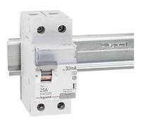 Legrand TX3 interrupteur différentiel 25A, 2 pôles, 30mA, type A, 230VAC, 2 unités de division, 411559