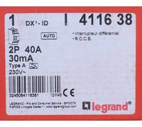 Legrand Interrupteur différentiel DX³-ID 2P 40A Type A 30mA arrivée haute/départ haut 2 modules