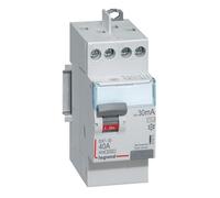 Legrand 411611 Interrupteur différentiel DX³-ID arrivée haute et départ haut à vis, 2P, 230V, 40A typeAC, 30mA, 2 modules