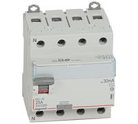 Legrand 411660E, commutateur différentiel, 4P, 25A, sensibilité de 30mA C, DX3