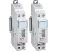 Legrand 412412 Télérupteur CX³ standard avec bornes à vis, 2P, 16A, 250V contact 2F, tension commande 230V, 1 module (Lot de 2)