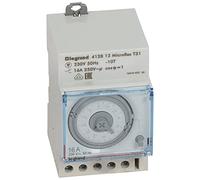 Legrand MicroRex T31F, minuterie analogique journalière, sans réserve de marche, 230 V 50 Hz, 1 canal, 3 TE, 1 pièce.