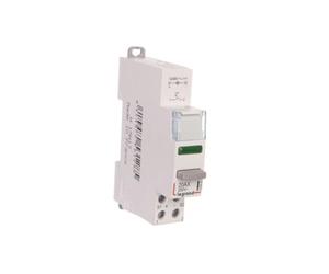 Legrand 412912 Inter poussoir modulaire, double fonction, contact 1NO + voyant LED vert, 12V à 48V ou 12V à 48V, 1 module