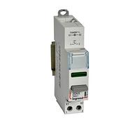 Legrand 412914 Inter poussoir modulaire, double fonction, contact 1NO + voyant LED vert, 110V à 400V, 1 module