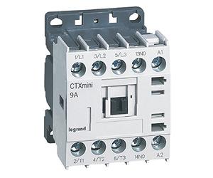 Legrand 417020 Mini-contacteur de Puissance CTX³ 3 pôles 9A avec Contact Auxiliaire Intégré 1NO, Tension de Commande 24V~