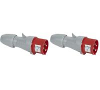 Legrand 555128 Fiche mobile droite P17 IP44 16A, 380V~ à 415V~, 3P+T (Lot de 2)