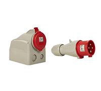 Legrand 555259 Prise saillie fixe P17 IP44 32A, 380V~ à 415V~, 3P+N+T & 555238 Fiche mobile droite P17 IP44 32A, 380V~ à 415V~, 3P+T