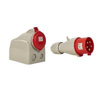 Legrand 555259 Prise saillie fixe P17 IP44 32A, 380V~ à 415V~, 3P+N+T & 555239 Fiche mobile droite P17 IP44 32A, 380V~ à 415V~, 3P+N+T