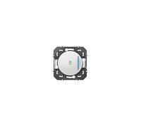 Legrand 600017 Poussoir simple avec voyant lumineux et marquage cadenas dooxie, 6A, 250V~, finition blanc