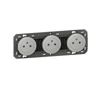 Legrand 600433 Triple prise de courant 2P+T Surface dooxie 16A précâblées finition alu