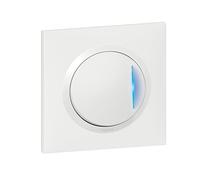 Legrand 600710 Interrupteur ou va-et-vient avec voyant témoin dooxie one 10AX, 250V~ livré avec plaque carrée blanche et griffes