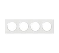Legrand 600804 Plaque carrée dooxie, 4 postes, blanc