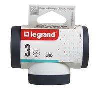 LEGRAND 694521 Adaptateurs avec 3 prises latérales 2P+T, rotatif, finition blanc/gris foncé