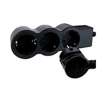 Legrand 694568 Multiprise plate avec 3 prises et câble de 5 m de long Noir/gris foncé