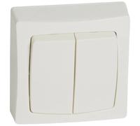 Legrand Double va-et-vient appareillage saillie complet 086020 ASL 250 V blanc