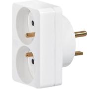 Adaptateur Legrand 20A entrée/sortie 2 prises 16A 2P+T, blanc