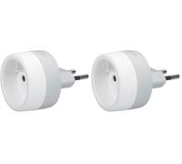 LEGRAND | Adaptateur 4x4,8 2P France Plastique, Permet Le Branchement D'Une Fiche Ø4,8mm Sur Une Prise 2P Ø4mm, Avec Éclips De Protection Pour Enfants, Blanc Et Gris (Lot de 2)