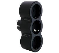 Legrand Adaptateurs 2P+T, 3 Prises de Courant frontales, Horizontal, Multiprise, Couleur Noir/Gris Foncé 694519