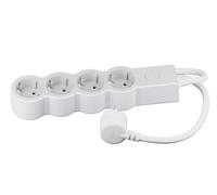 LEGRAND Bloc multiprise avec Interrupteur, avec 4 Prises 2P+T, câble 3 m, Blanc et Gris Clair 694436