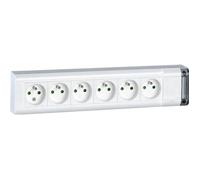 LEGRAND - Rallonge Multiprise 16A/230V à Câbler - Fixation au Mur - 6 Prises de Courant avec Terre - Longueur 343 mm - Fabriqué En France - Blanc