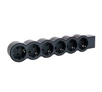 LEGRAND, Bloc multiprise plate 6 prises sans câble Noir/gris foncé 694580
