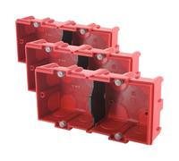 Legrand - Boîte à encastrer Batibox maçonnerie - 2 postes, profondeur 40mm (Lot de 3) - Métal - Rouge - Non résistant à l'eau