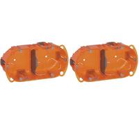 Legrand - Boîte à encastrer Batibox multimatériaux - 2 postes profondeur 40mm (Lot de 2) Orange