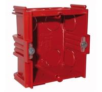 LEGRAND Boîte maçonnerie 1 poste 40mm, Batibox, 71x71mm, rouge, IP20 | Carré71x71mm, profondeur40mm, maçonnerie brique, 1poste 2modules, plastique rouge, IP20, 12entrées gaines