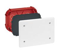 LEGRAND Boîte de dérivation 165x115x40, Batibox, maçonnerie, rouge, IP20 | Rectangulaire, 165x115x40mm, plastique sans halogène, IP20, 12 entrées défonçables, pour maçonnerie, avec couvercle et vis