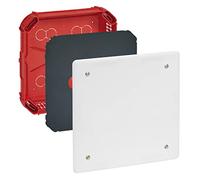 Legrand Boîte de dérivation 165x165x40, Batibox, rouge, IP20, plastique | 175x175x40mm, pour maçonnerie, plastique, blanc, 12 entrées défonçables, pour câbles 16mm to 25mm, avec couvercle et vis