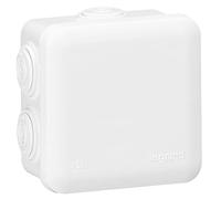 LEGRAND | Boîte De Dérivation 80x80 Blanche Plexo, Fermeture Par Enclipsage, Étanchéité IP55 Avec Bouchons De Protection, 7 Entrées Pour Câbles Et Tubes Ø4mm À Ø20mm