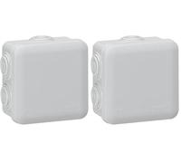 Legrand - Boîte de dérivation carrée 80x80x45mm - fermeture par enclipsage - gris (Lot de 2)