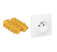 LEGRAND - Boîte Encastrement Batibox - Pour Cloisons Sèches - Pour Plaque de Plâtre, Contreplaqué & Prise Electrique Murale avec Terre Neptune - Prise 2P+T Monobloc - Fixation à Griffes/Vis