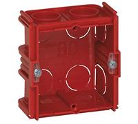 LEGRAND Boîte maçonnerie 1 poste 40mm, Batibox, 71x71mm, rouge, IP20 | Carré71x71mm, profondeur40mm, maçonnerie brique, 1poste 2modules, plastique rouge, IP20, 12entrées gaines