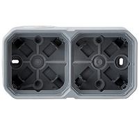 Legrand - Boitier étanche Plexo 2 postes pour montage apparent horizontal ou vertical équipé de 4 embouts souples finition gris