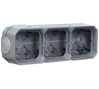 Legrand - Boitier étanche Plexo 3 postes pour montage apparent horizontal ou vertical équipé de 5 embouts souples finition gris