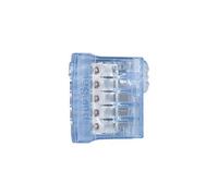 LEGRAND Borne de connexion sans vis 9 bornes, Nylbloc bleu, 24A 450V | 9 bornes, pour 5 fils rigides, 0,75 à 2,5mm², bleu, boîtier transparent, connexion rapide sans outil, 450V, 24A