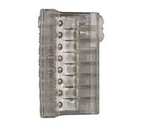 LEGRAND Borne de connexion sans vis, Nylbloc, 3 bornes, 8fils, 24A 450V | 3 bornes, 8 fils rigides, connexion sans vis, gris, boîtier transparent, pour conducteurs 0,75mm² to 2,5mm²