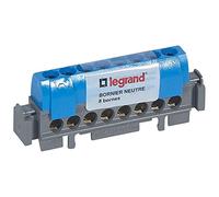 Legrand - Bornier de neutre - 8 bornes pour câble 1,5mm² à 16mm² - bleu