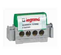 Bornier de mise à la terre à 4 bornes Legrand 76A 1+N 1 pièce