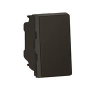 LEGRAND Bouton-poussoir 6A 1 module, Mosaic, noir mat, 250V, IP31 | 6A 250V, 1 module, noir mat, encastré, bornes automatiques, sans halogène, IP31, encombrement réduit, connexion rapide
